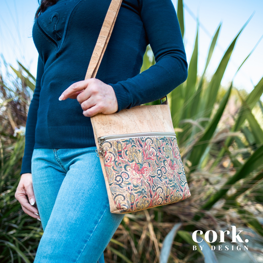 Maria Cork Shoulder Bag - Azulejo