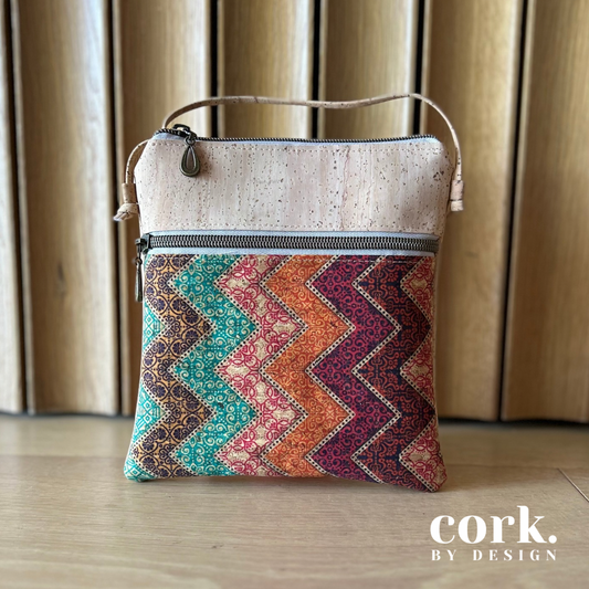 Sabrina Cork Crossbody Bag - Chevron