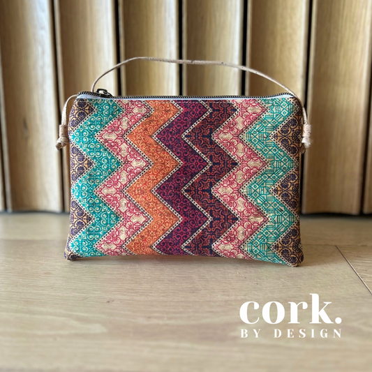 Ivonita Cork Crossbody Bag - Chevron