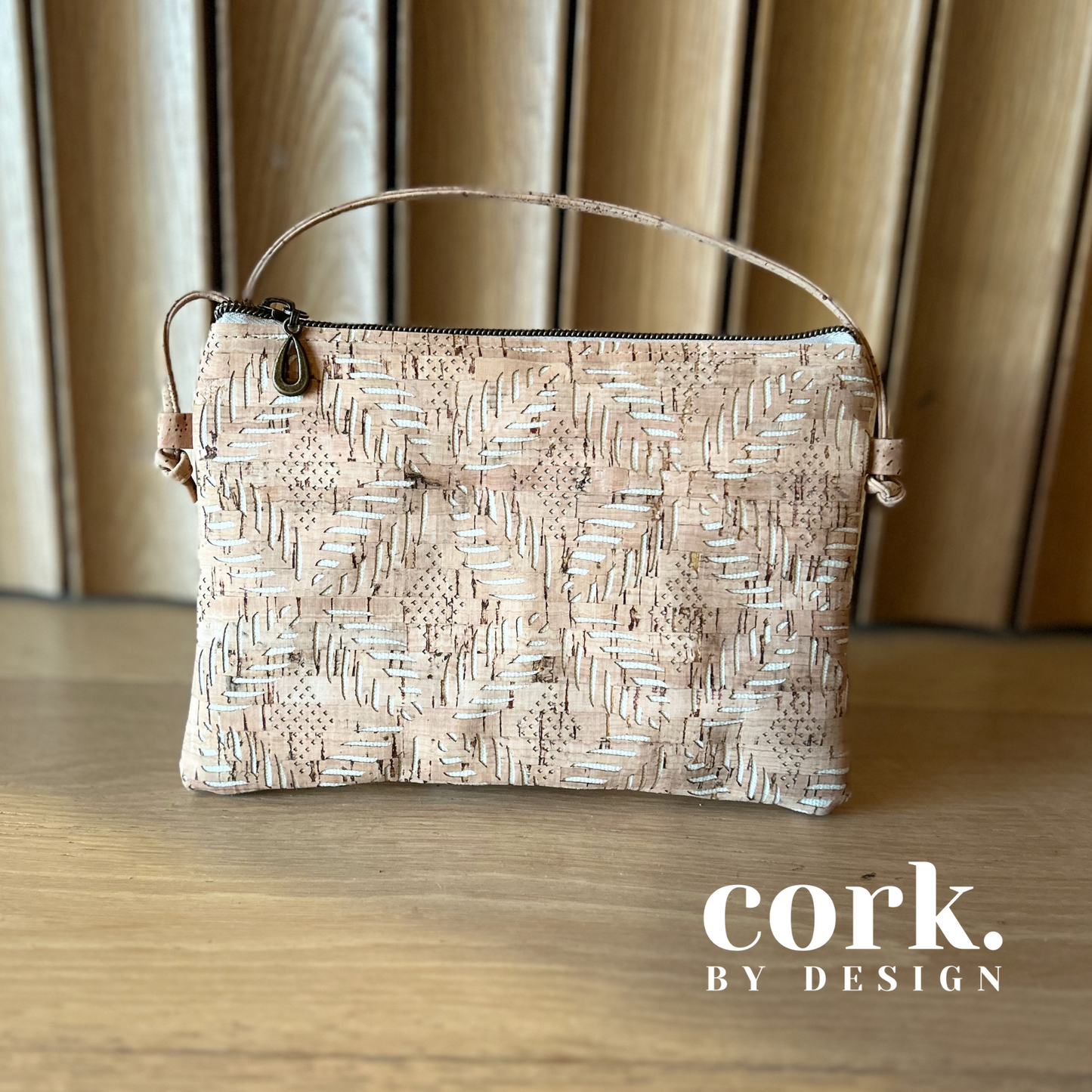 Ivonita Cork Crossbody Bag - Laser Cut Leaf