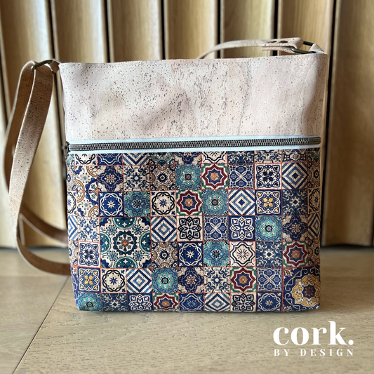 Maria Cork Shoulder Bag - Azulejo