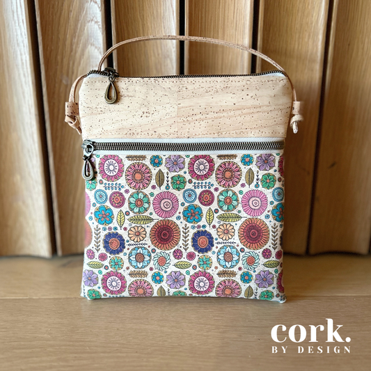 Sabrina Cork Crossbody Bag - Geo