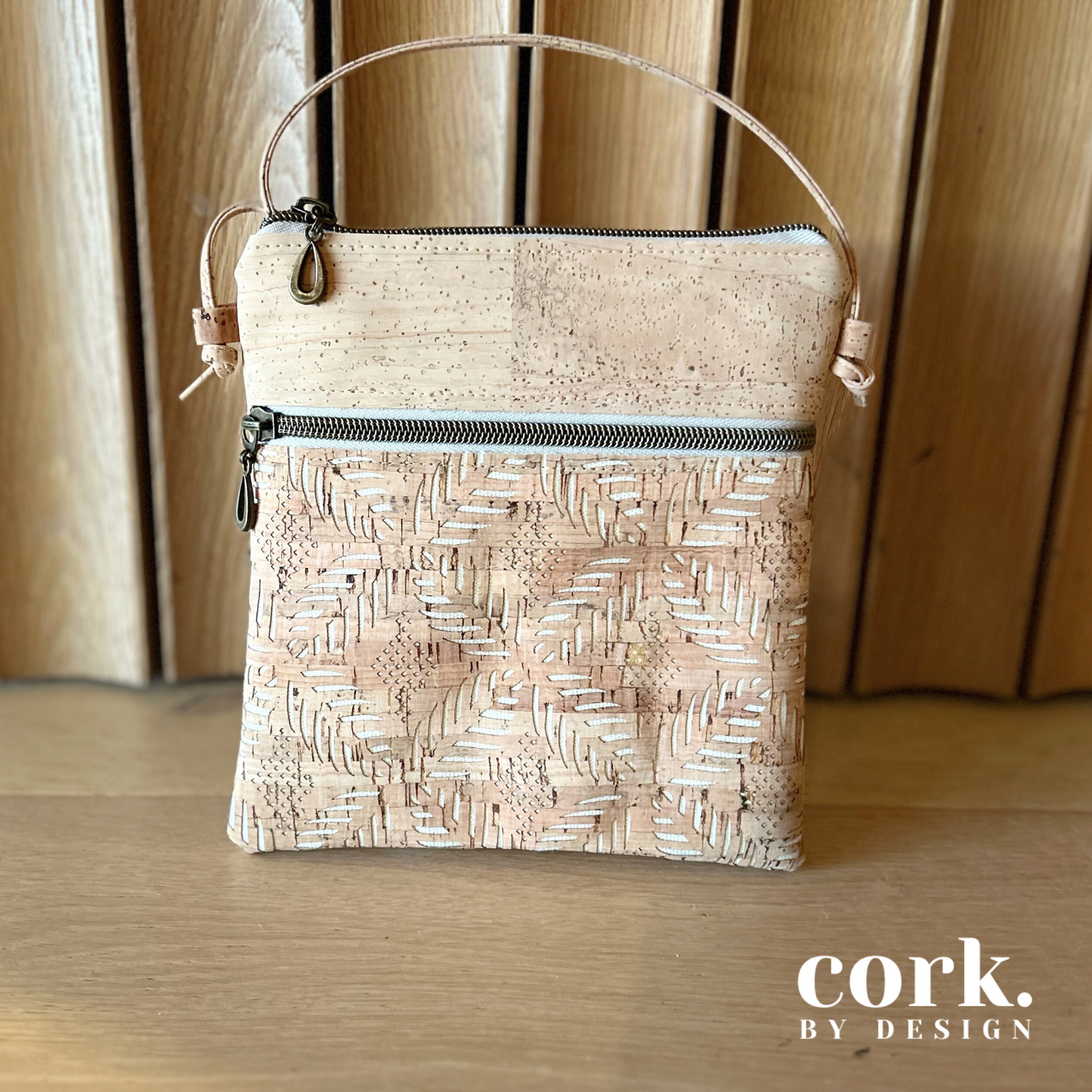 Sabrina Cork Crossbody Bag - Laser Cut Leaf