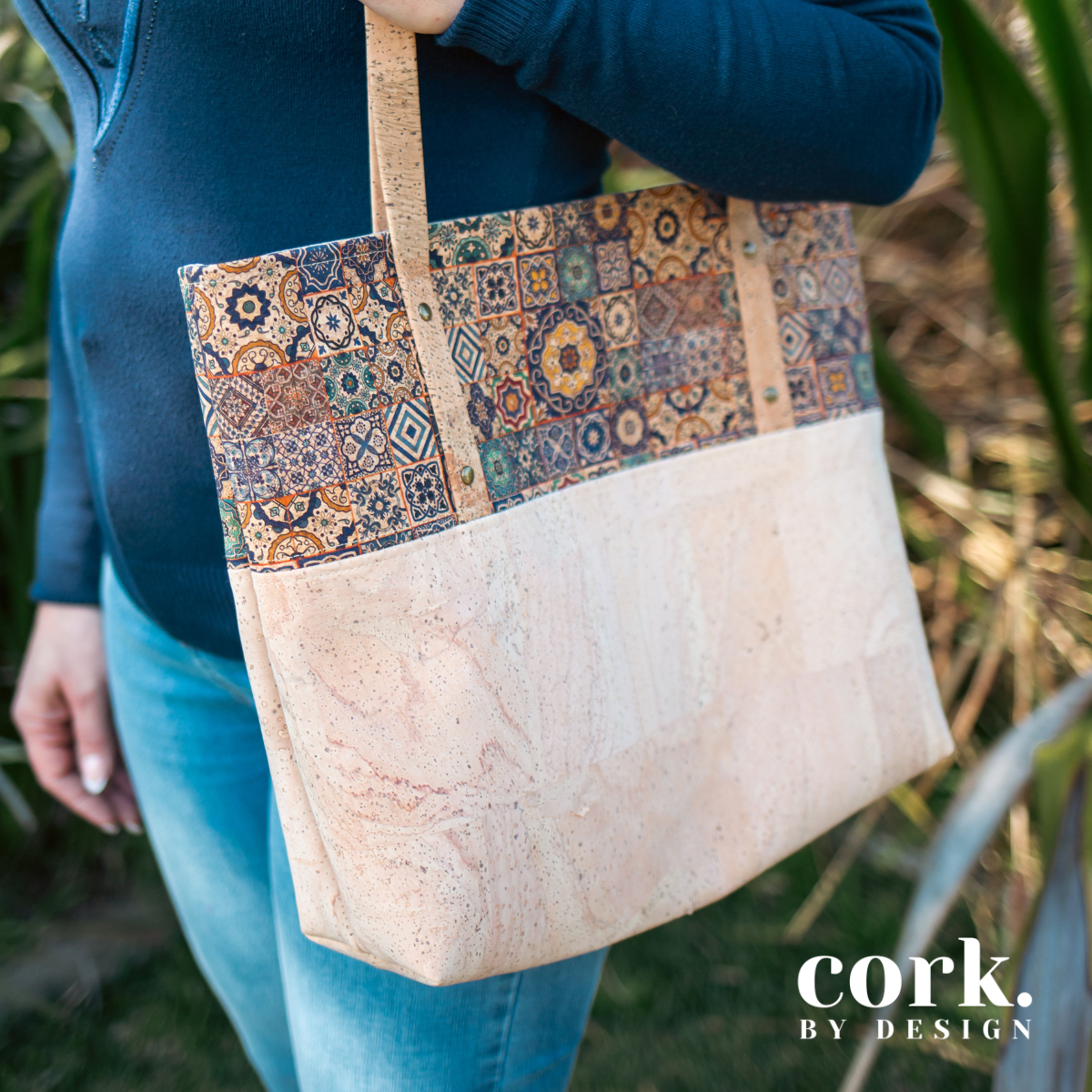 Guida Cork Tote Bag - Midnight