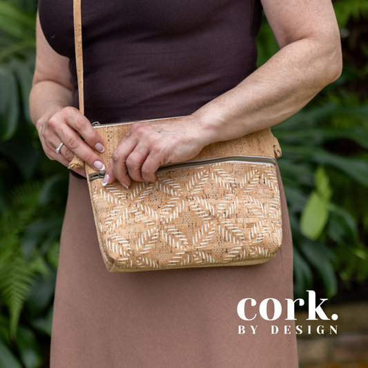 Victoria Cork Crossbody Bag - Laser Cut Leaf
