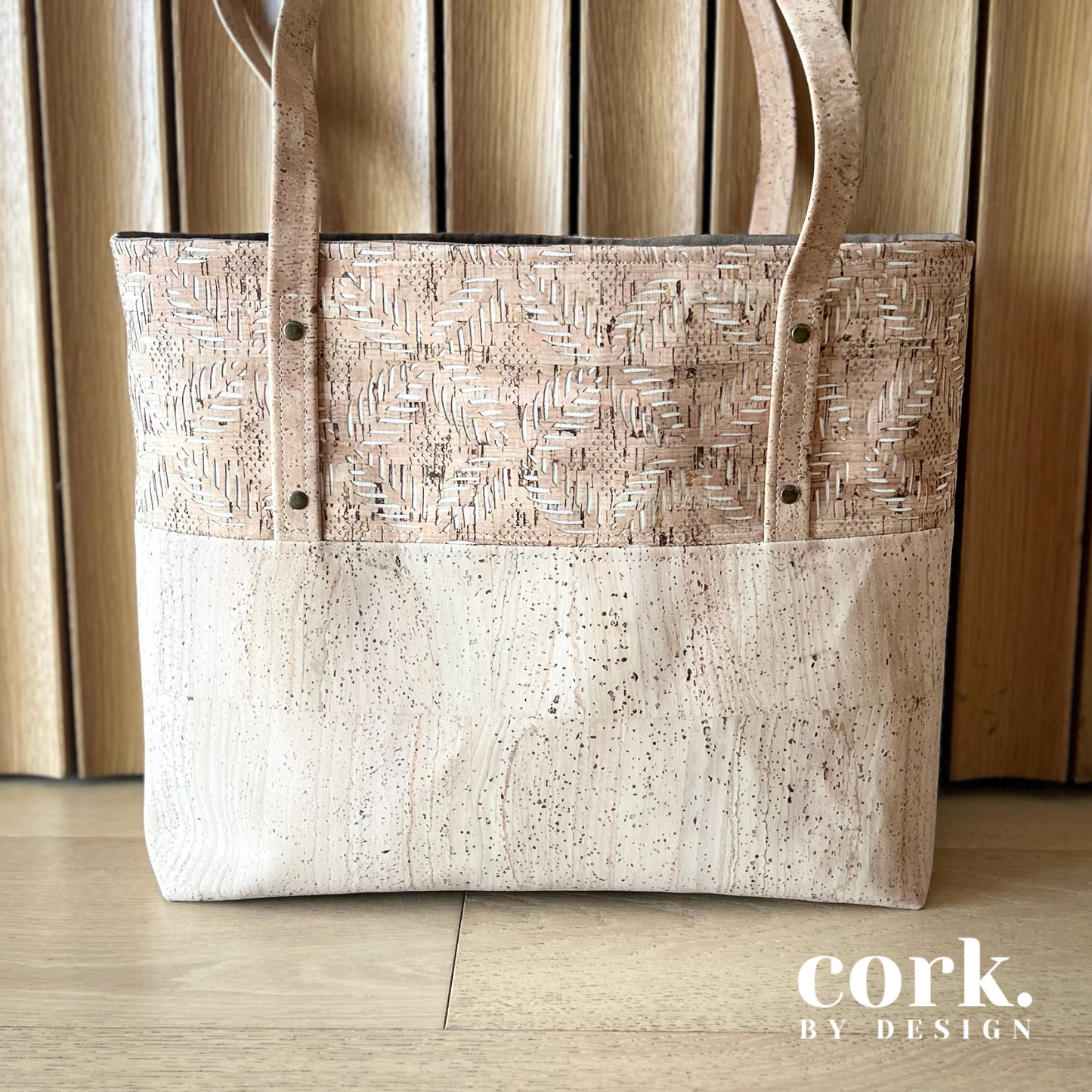 Guida Cork Tote Bag - Laser Cut Leaf