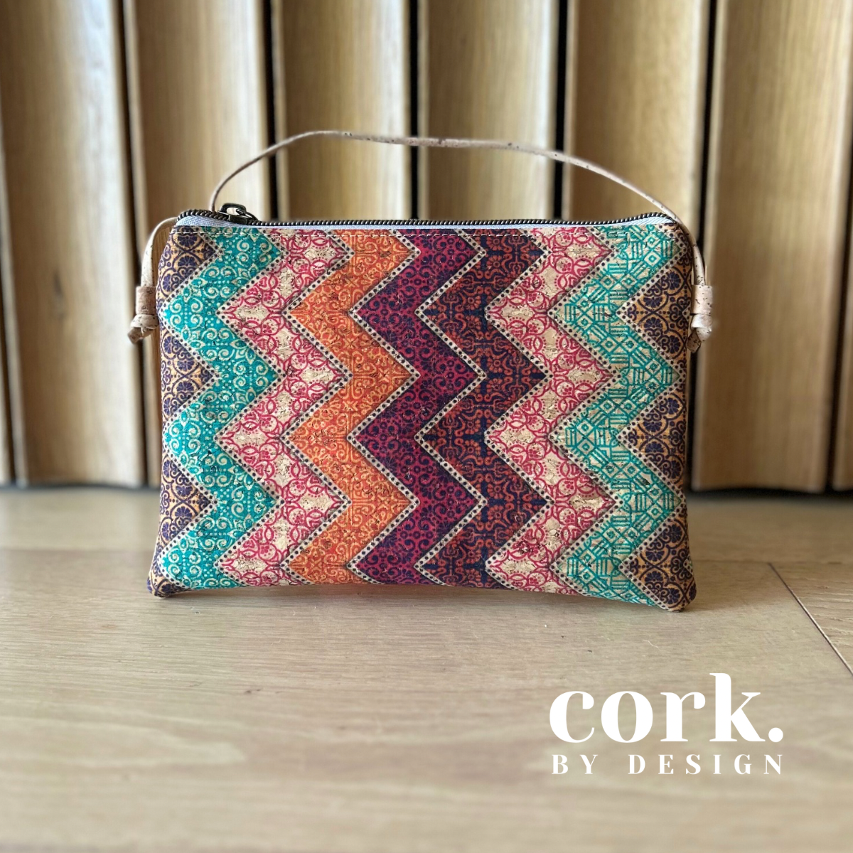 Ivonita Cork Crossbody Bag - Chevron