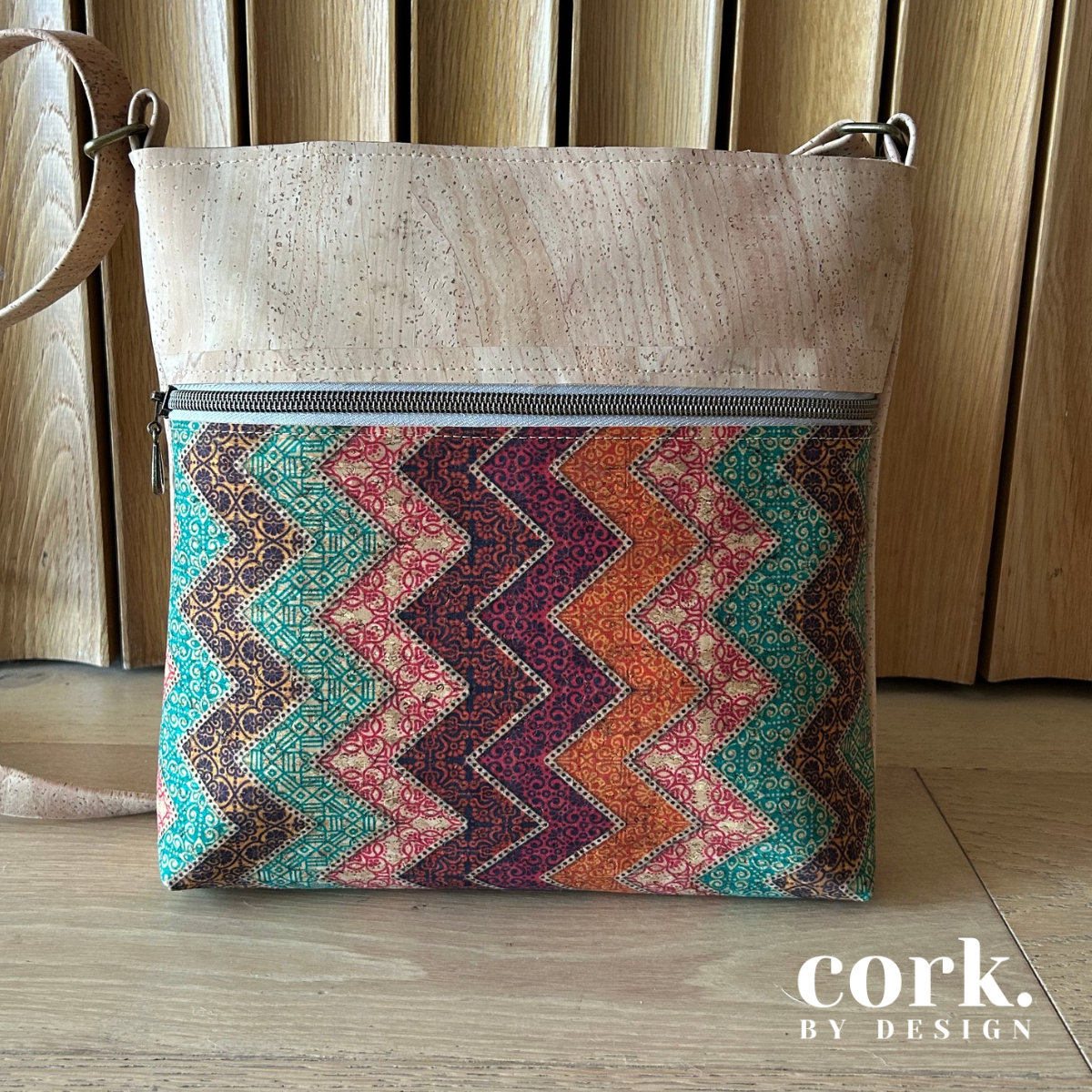 Maria Cork Shoulder Bag - Chevron