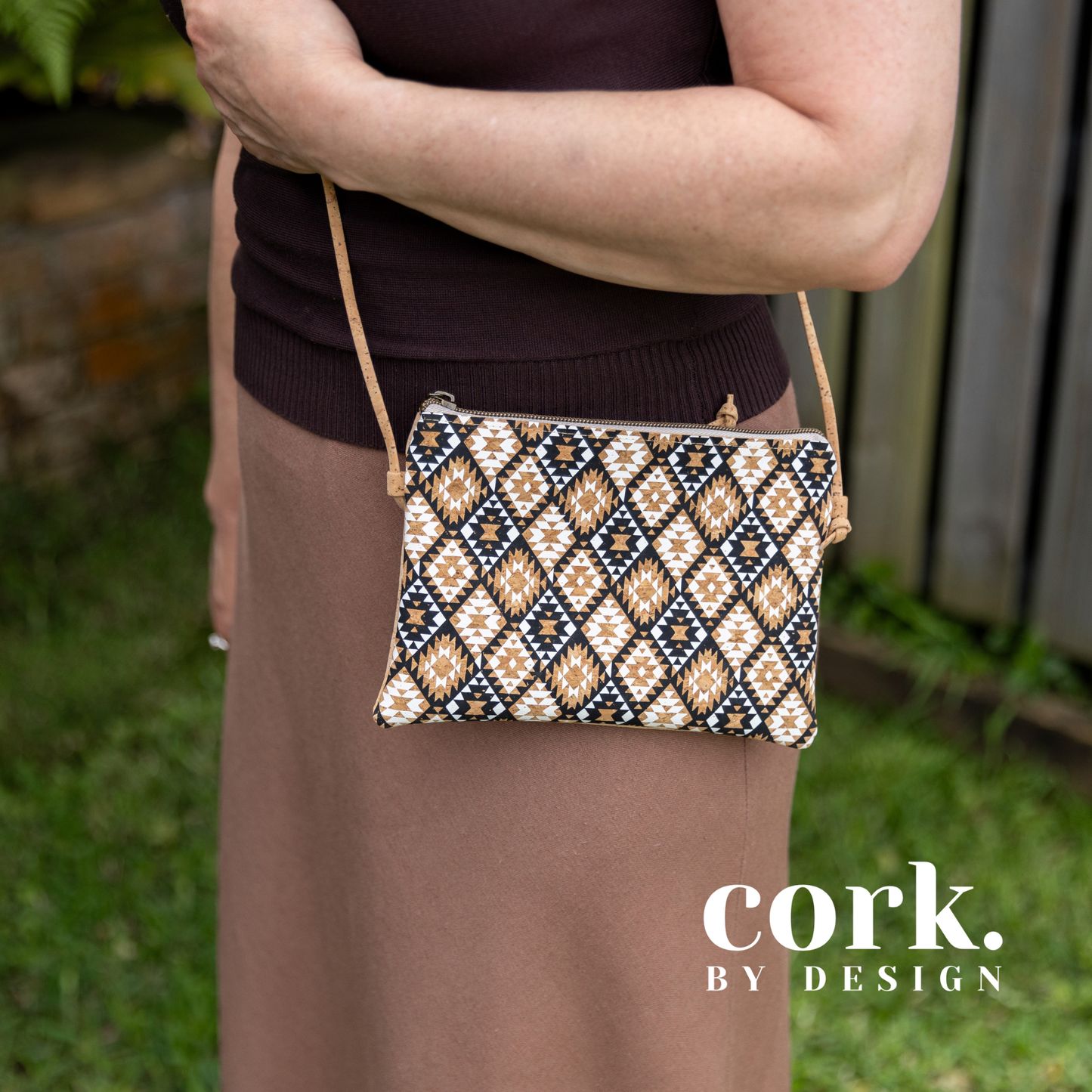 Ivonita Cork Crossbody Bag - Tribal