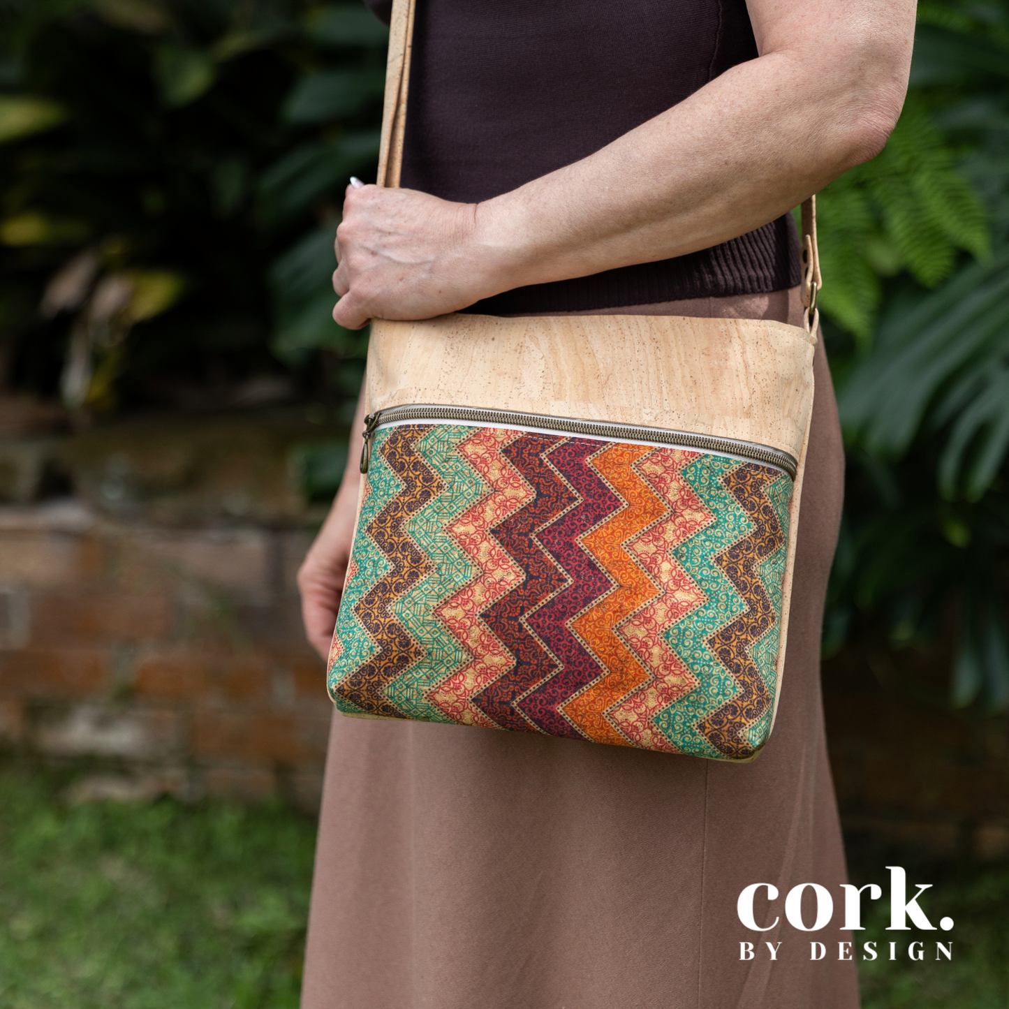 Maria Cork Shoulder Bag - Chevron