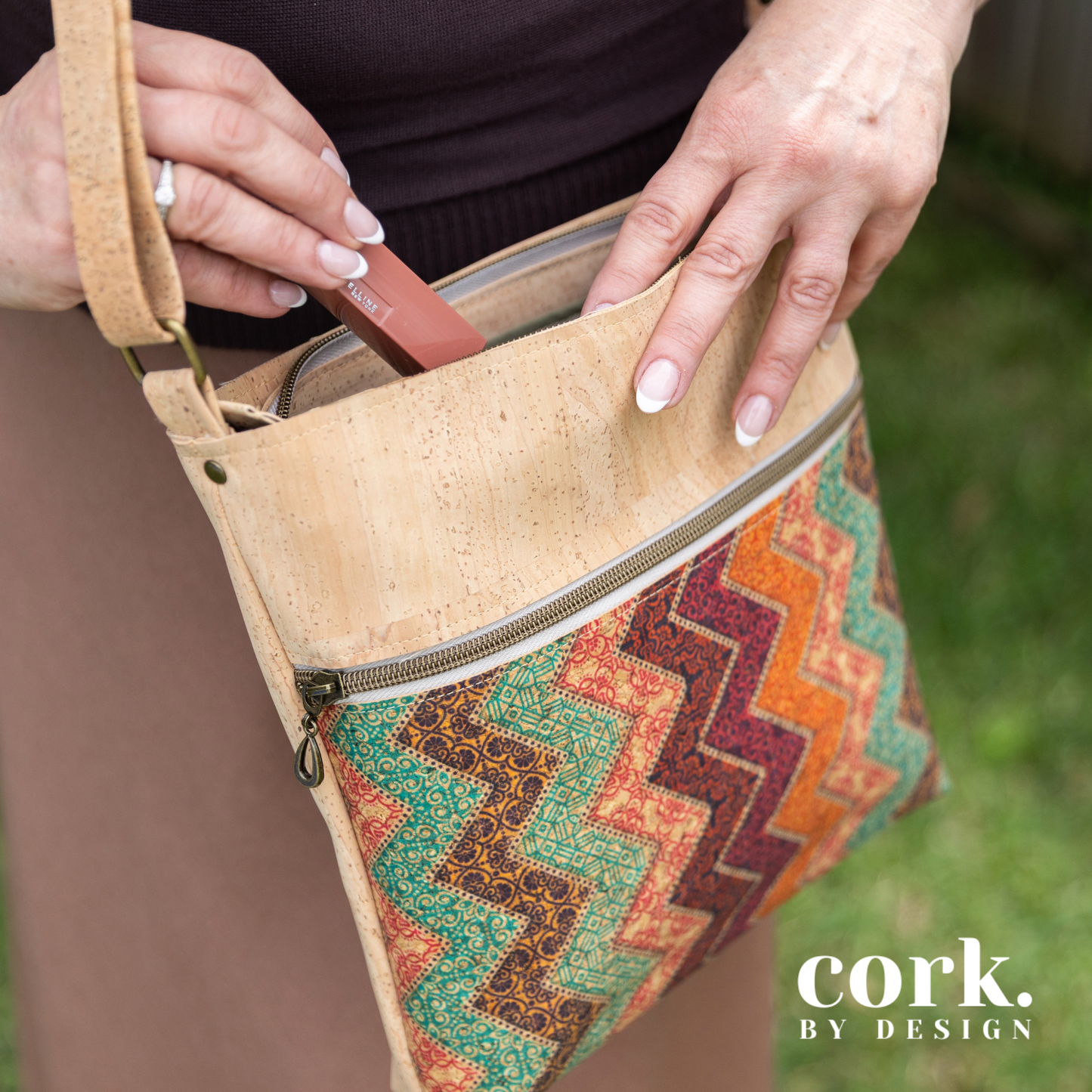 Maria Cork Shoulder Bag - Chevron