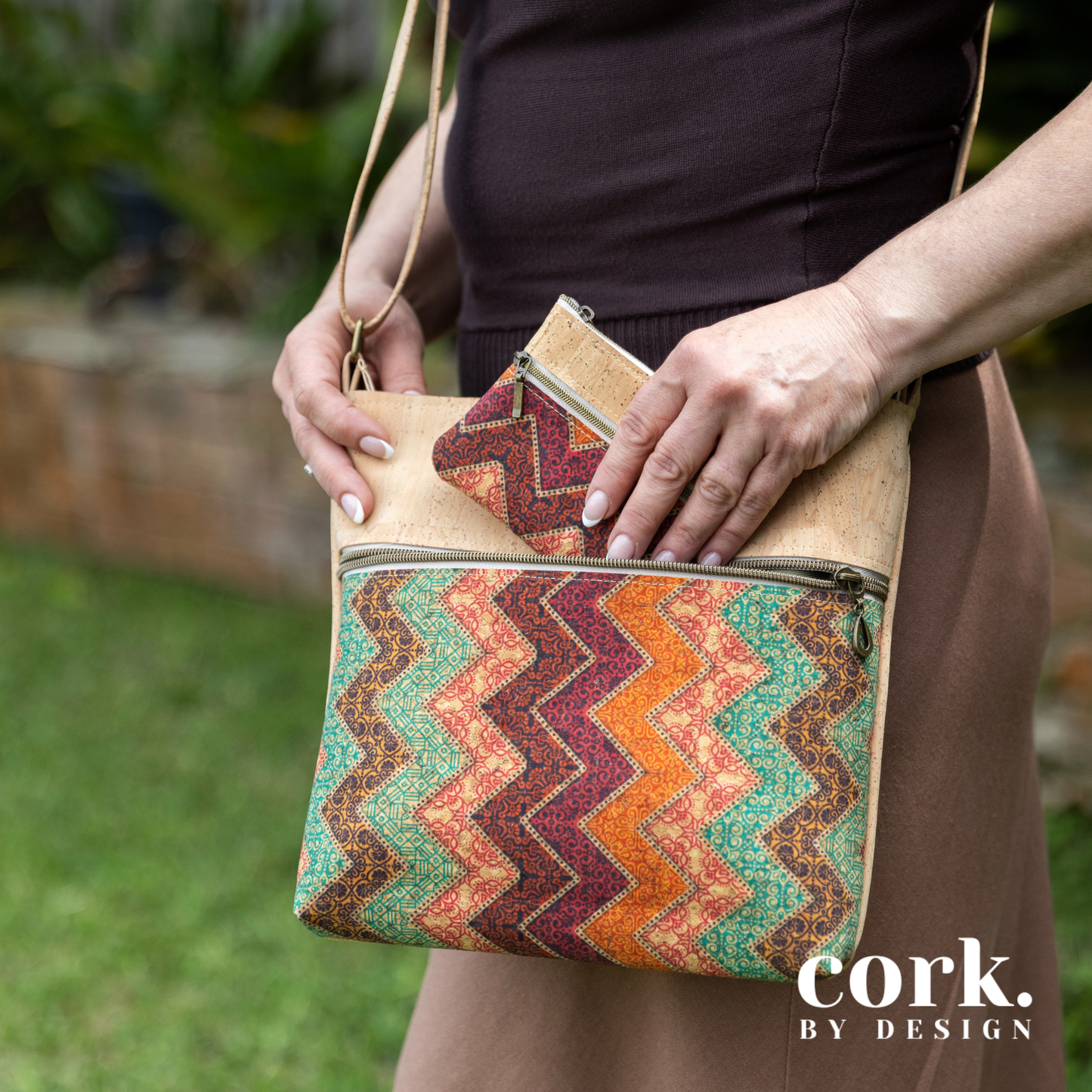 Isabel Cork Purse - Chevron