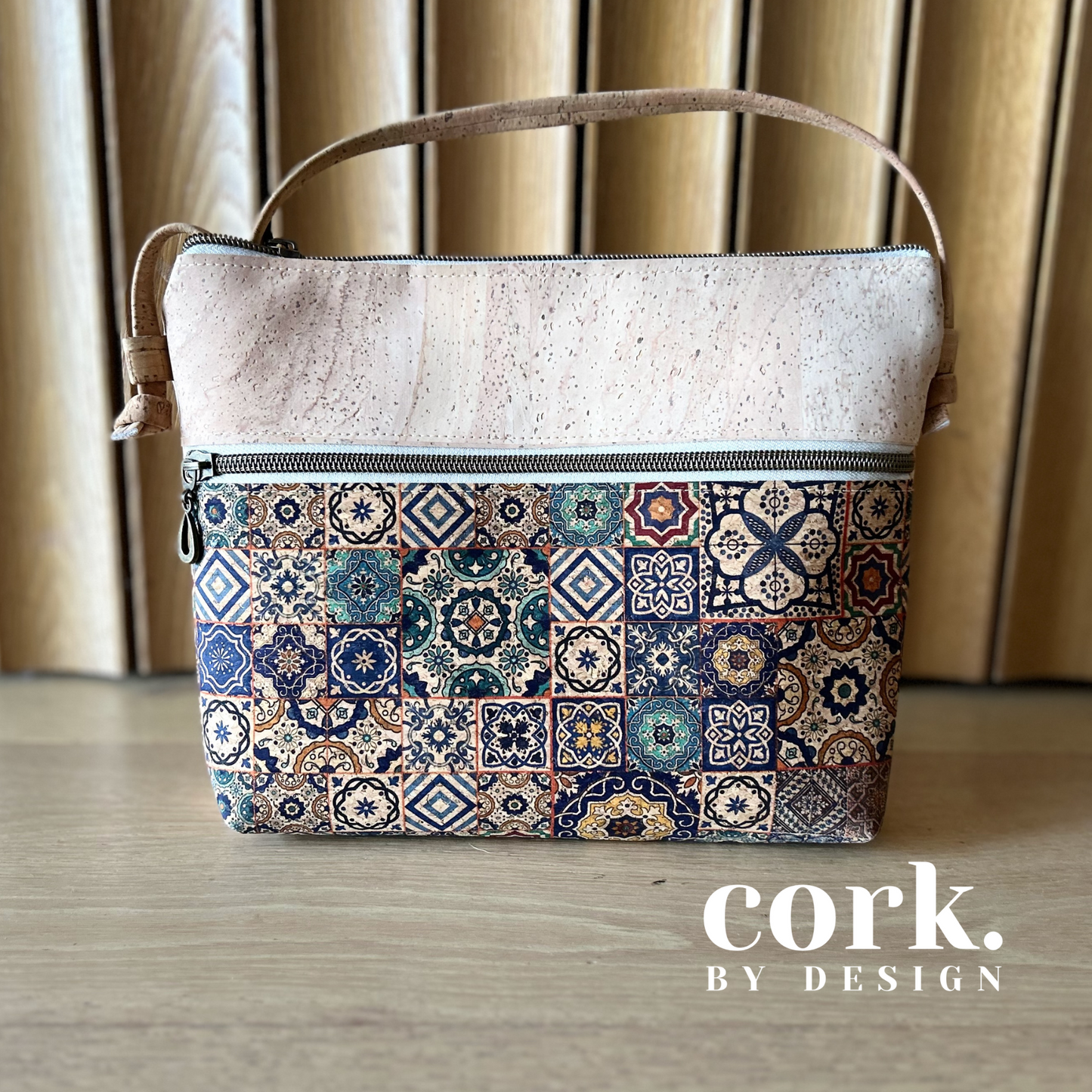 Victoria Cork Crossbody Bag - Azulejo